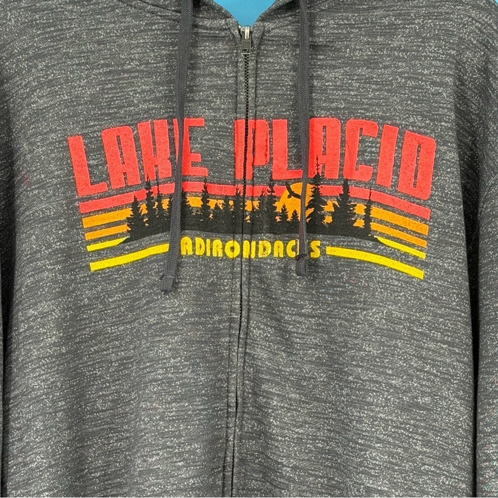 Men’s Retro Design Lake Placid Full Zip Hoodie 2XL - Picture 5 of 7